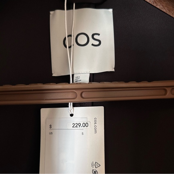 COS Dark Brown Funnel Neck Teddy Jacket - Picture 16 of 16